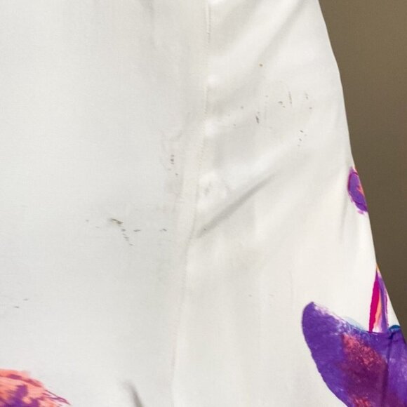 Issa London Ivory Silk Screen Printed Floral Keyhole Back Slim Fit Gown 2 - Picture 9 of 14